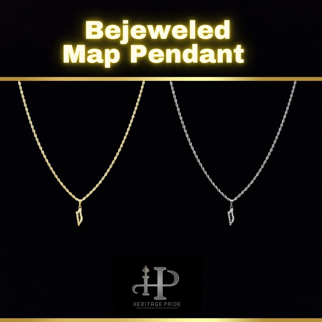 Bejeweled Map Pendant