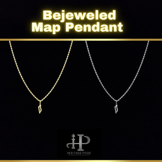 Bejeweled Map Pendant