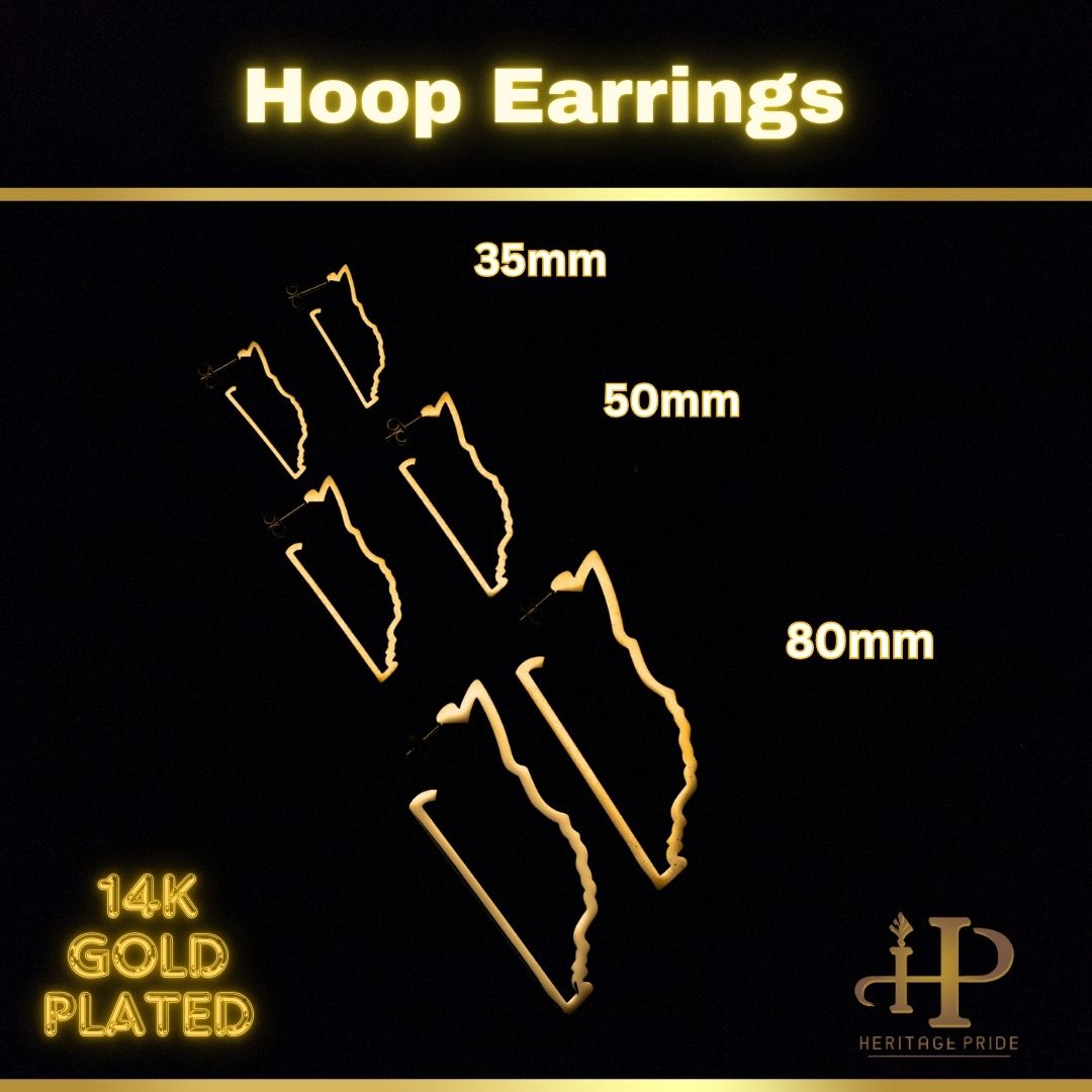 Belize Map Hoop Earrings
