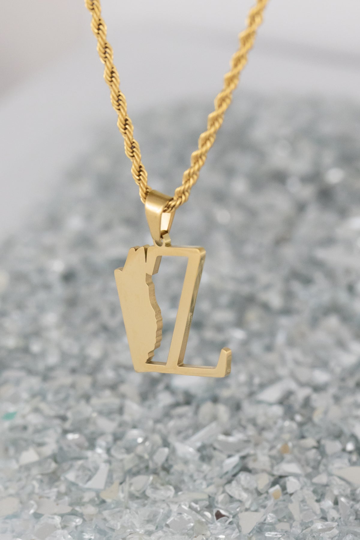 Belize Map Letter Pendant