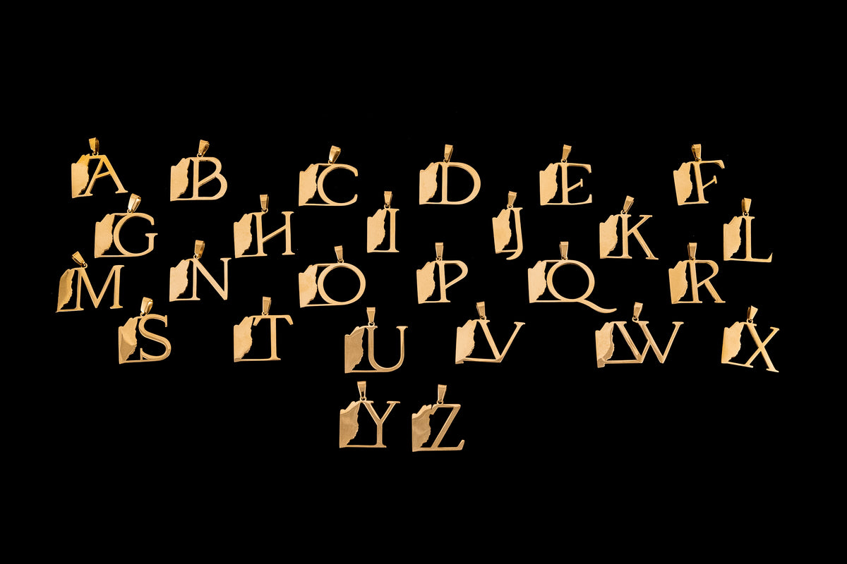 Belize Map Letter Pendant