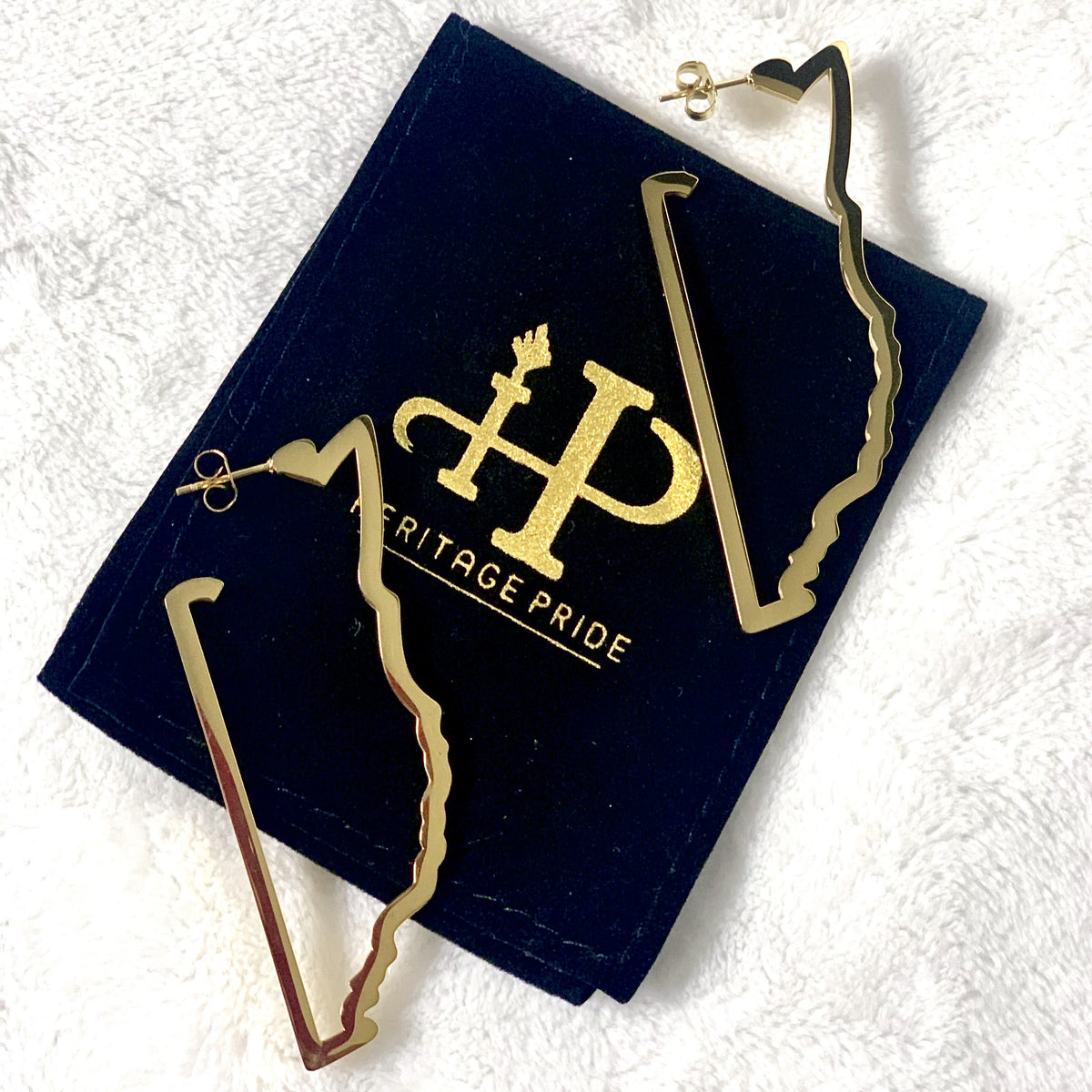 Belize Map Hoop Earrings
