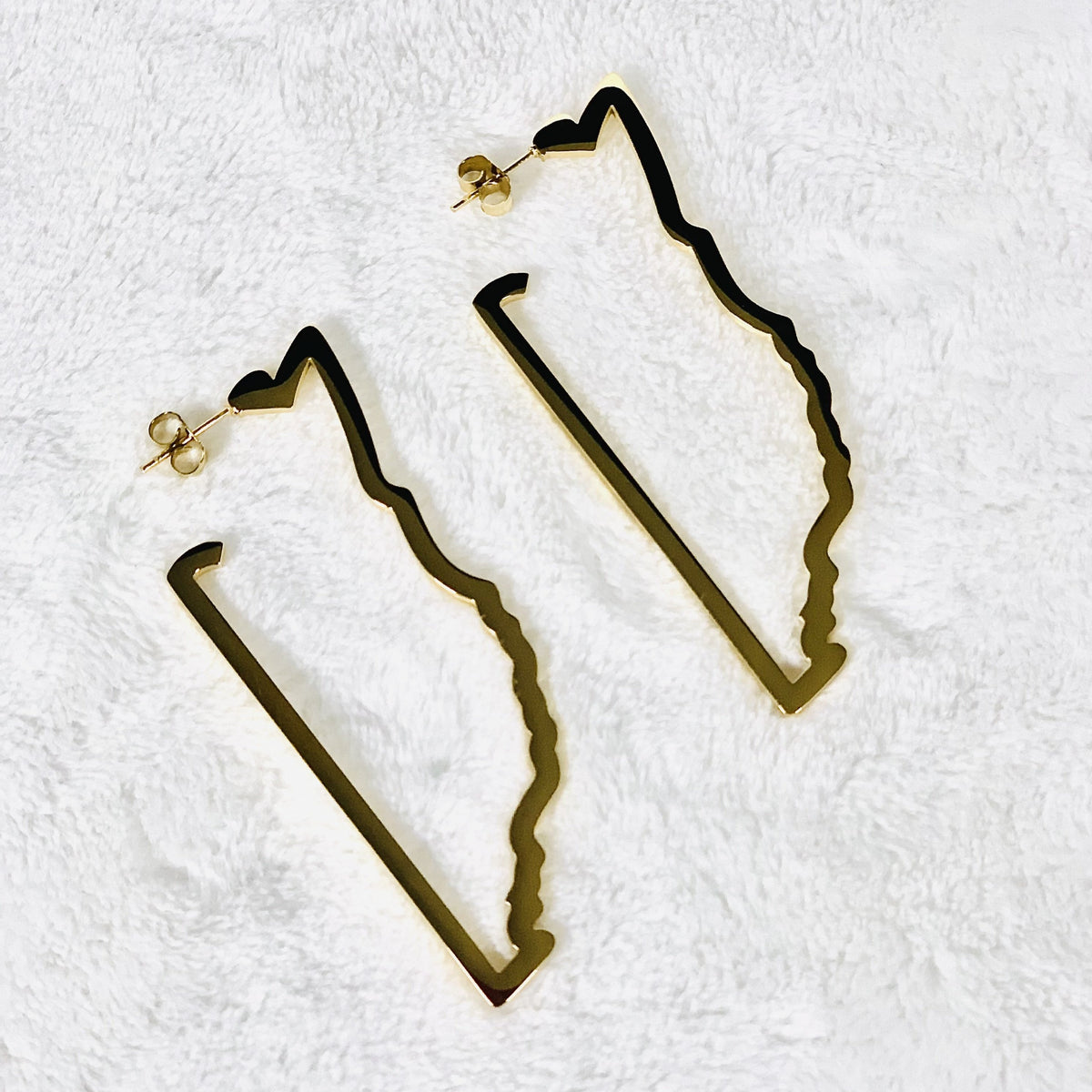Belize Map Hoop Earrings