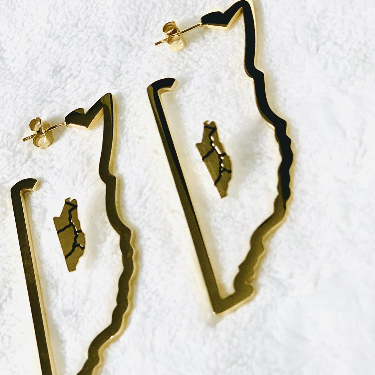 Mini Belize Map Stud Earring